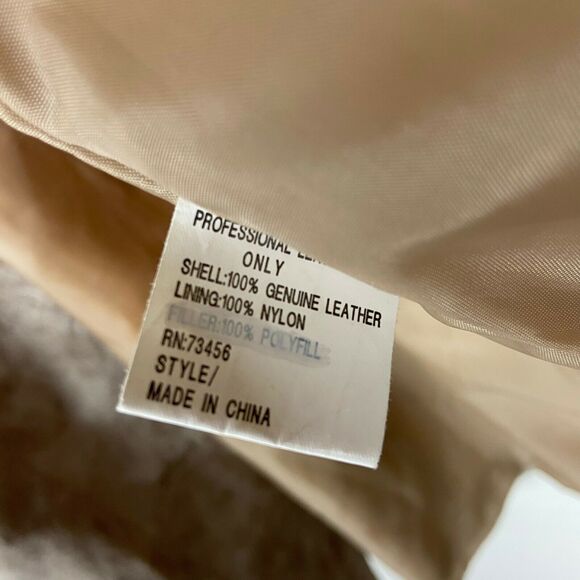 Suede Shirt Jacket Comint Women's Vintage 80s Tan Genuine Leather size M Retro - Picture 11 of 12